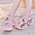 Sweet Cute Pink Women's Sports Shoes Designer Applique Embroidery Luxury Platform Shoes Lightweight Comfortable Girls Sneaker